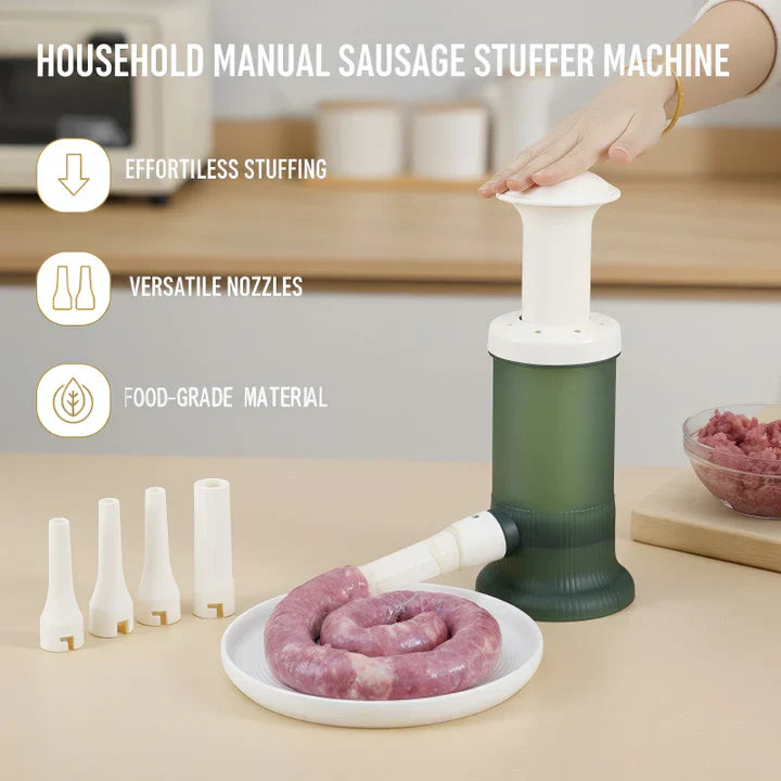Optimized Product Title: **Manueller Wurstfüller mit 4 Füllrohren – Hochwertiger Fleischfüller für Hausgemachte Würste, Ideal für Grill und Küche** 

This title includes relevant keywords while providing additional context to attract potential buyers.