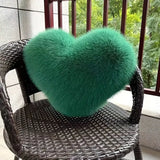 Faux Fur Heart Throw Pillow – 32×40cm, Ultra-Soft Plush & 6 Colors