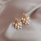 18K Gold-Plated Silver Earrings with Pearl Tassel - Noelle