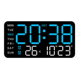 Digital LED Wall Clock – 21.5cm Display, Silent Operation & Time/Date/Temperature