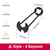 Swivel Basin Wrench – 360° Adjustable Head, Metal & 3-7 Bayonet Sizes for Plumbing