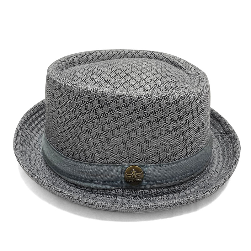 Pork Pie Mesh Hat – Breathable Summer Fedora, Unisex, Adjustable 58–60cm