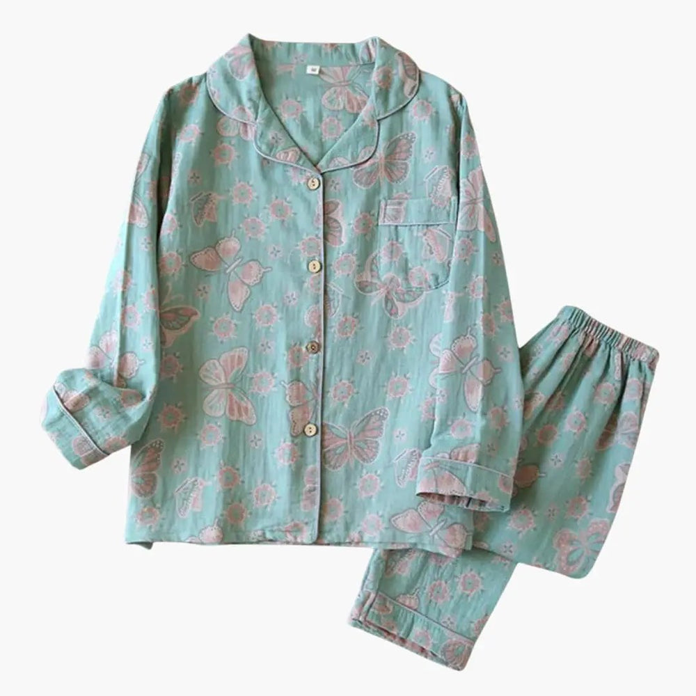 Women's Fleece Pajama Set – Bear Print, Elastic Waistband & Long Sleeve