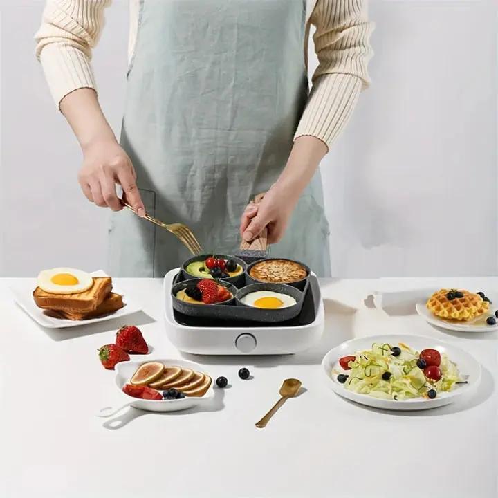 Optimized Product Title: "4-Fach Bratpfanne mit Maifan-Steinbeschichtung – Perfekt für gleichzeitiges Braten von Eiern, Pfannkuchen und mehr | Antihaftbeschichtet & langlebig" 

This title includes relevant keywords while highlighting key features and ben