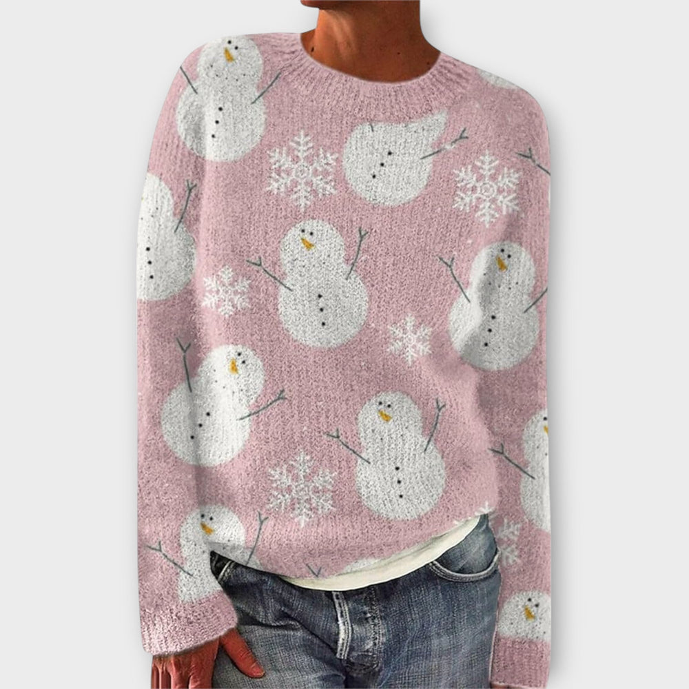 Simone - Bequemer Weihnachts-Pullover für Damen | Festlicher Strickpullover mit Weihnachtsmotiv