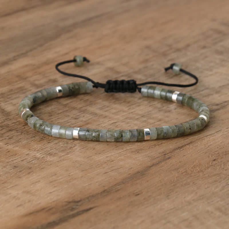 Seraphina – Braided Bracelet with 2.4mm Natural Stone Beads