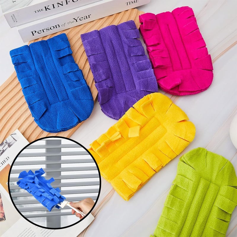 360° Chenille Microfiber Duster – Washable, Wet & Dry, 5 Refills with Handle
