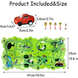 Kids Puzzle Road Play Set – Toy Car, Traffic Signs & 47×25cm Track