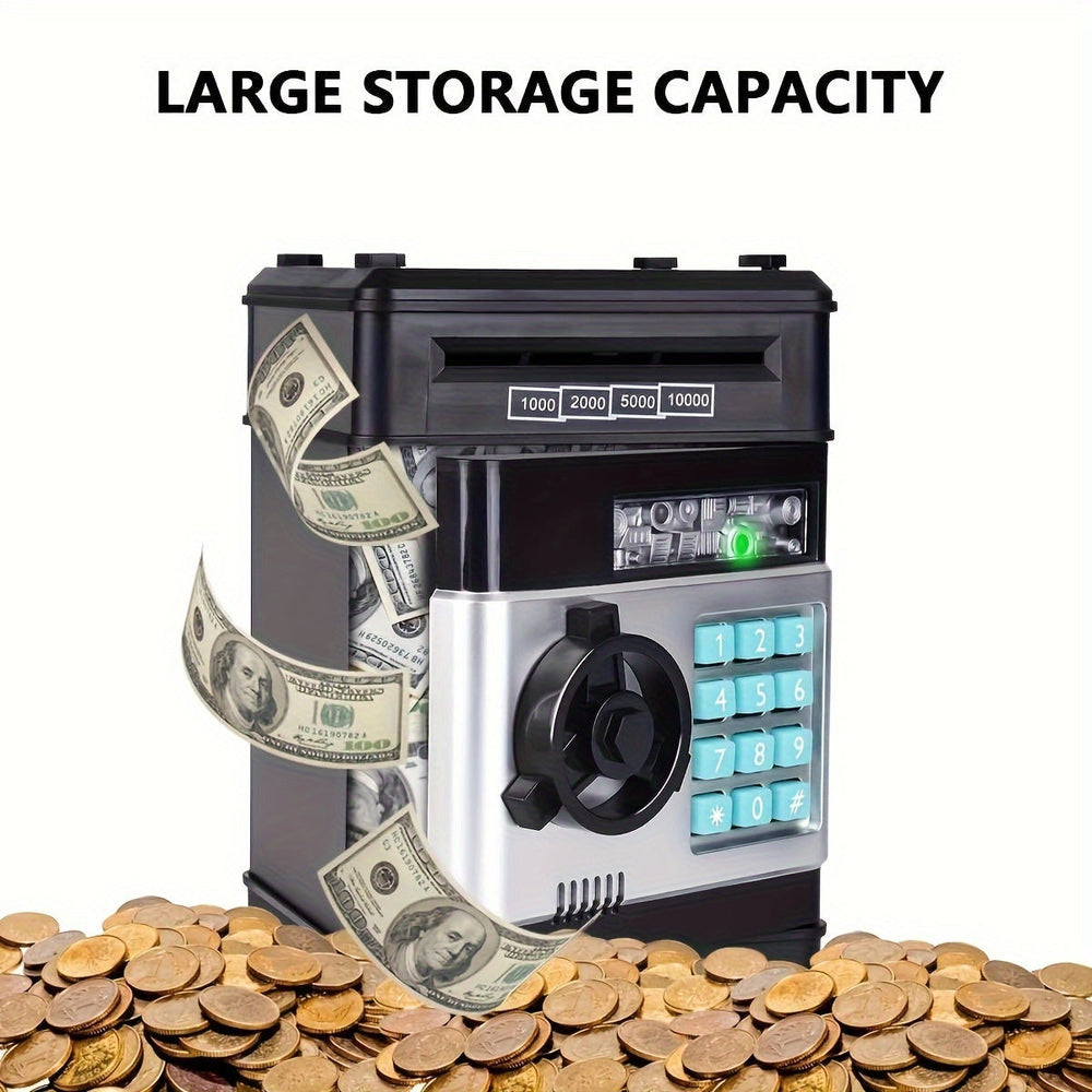Electronic Money Bank with Code Lock – Sound & LED, Coins & Notes, ABS