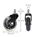 Office Chair Casters – Polyurethane, 650lb Capacity & Floor-Safe 5-Pack