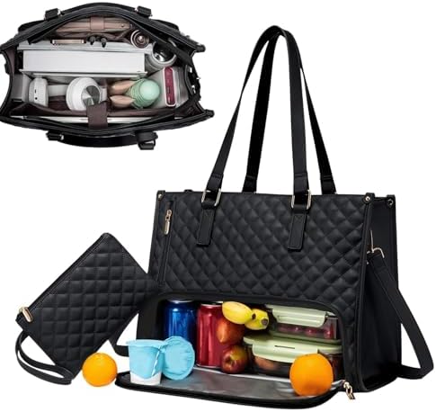 2-in-1 Insulated Lunch & Laptop Tote Bag - Perfect for Work, Travel & Daily Use