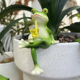 Frosch-Figur für Blumentöpfe und Garten