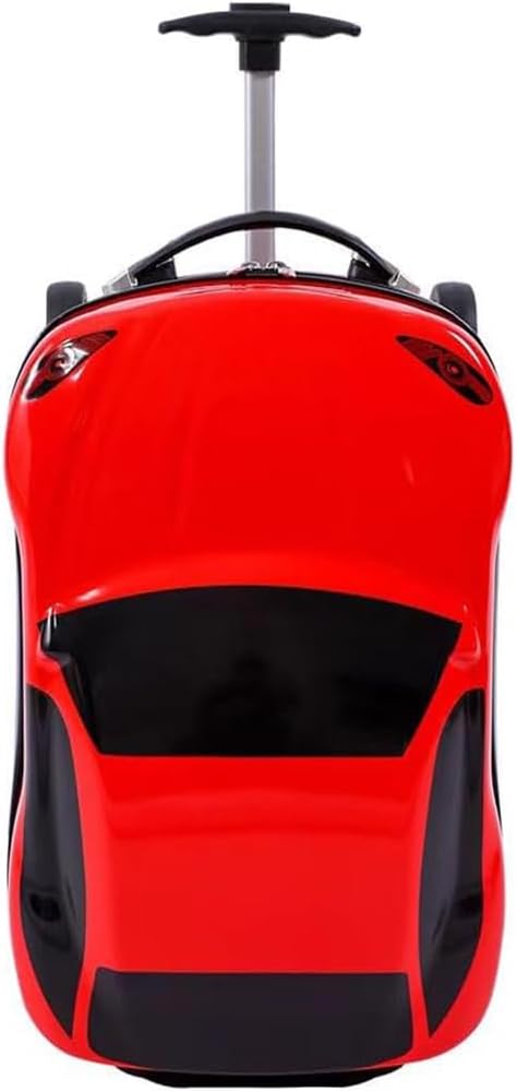 18” Kids Pull-Along Car Suitcase with Retractable Handle - Perfect Travel Companion for Children