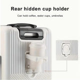 Premium Hard Shell Carry-On Luggage with Cup Holder, USB Charging Port & TSA-Approved Lock - Travel in Style!