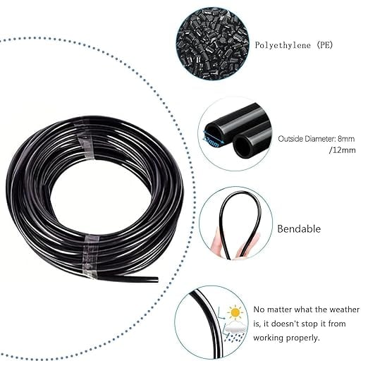 Drip Irrigation System – 360° Adjustable Sprayers, 12mm PE Tubing & 5-20m Lengths