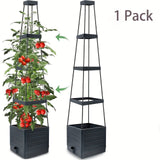Self-Watering Planter Box with Trellis – Weatherproof, Drainage, Anthracite
