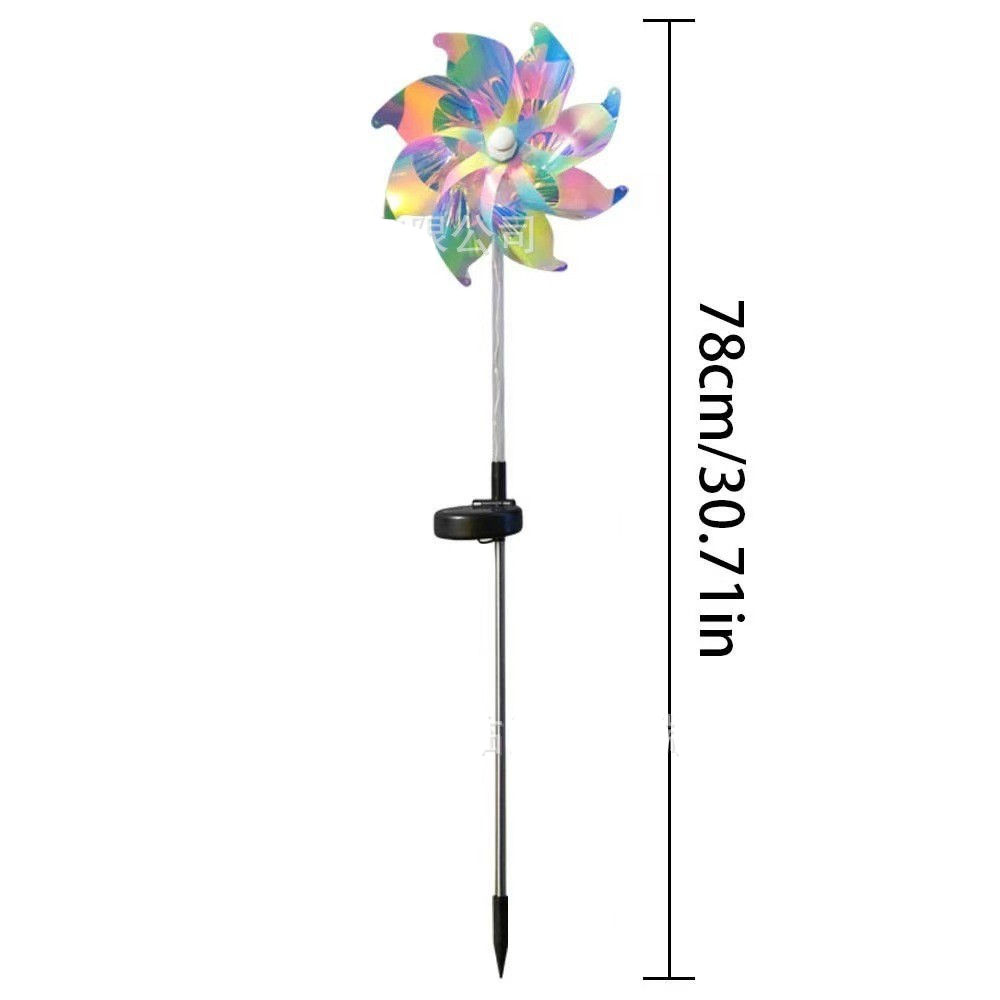 Solar Garden Wind Spinner – LED Lights, Weatherproof, 8-Hour Runtime, Ground Stake