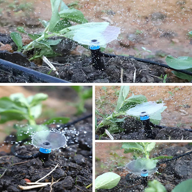 360° Drip Irrigation Set – 50 Adjustable Nozzles, Quick Connectors & PVC Stakes