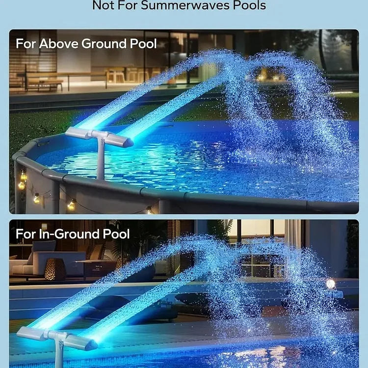 Solar Pool Fountain – RGB LED Dual-Arch Jets, Remote & App Control & 10-Hour Runtime