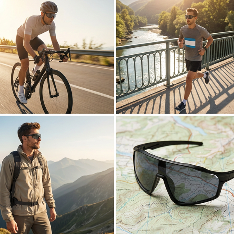 Unisex Sport Sunglasses – Photochromic Lenses, Rimless Design & Polycarbonate Frame
