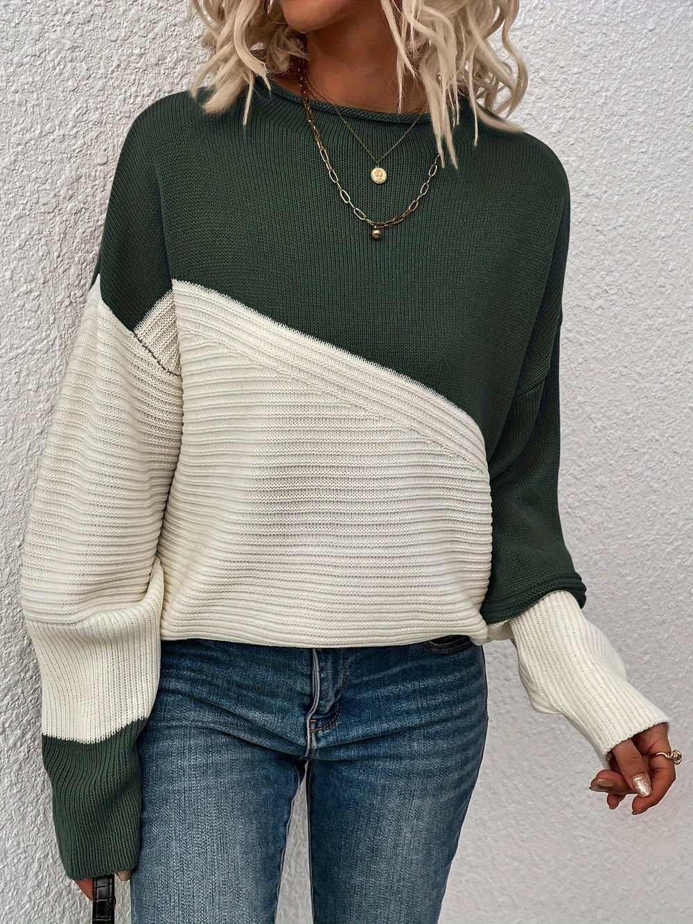 Zelda™ Elegant Color Block Pullover Sweater for Women - Stylish & Comfortable Knitwear