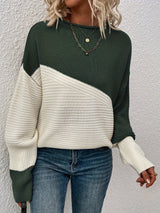 Zelda™ Elegant Color Block Pullover Sweater for Women - Stylish & Comfortable Knitwear