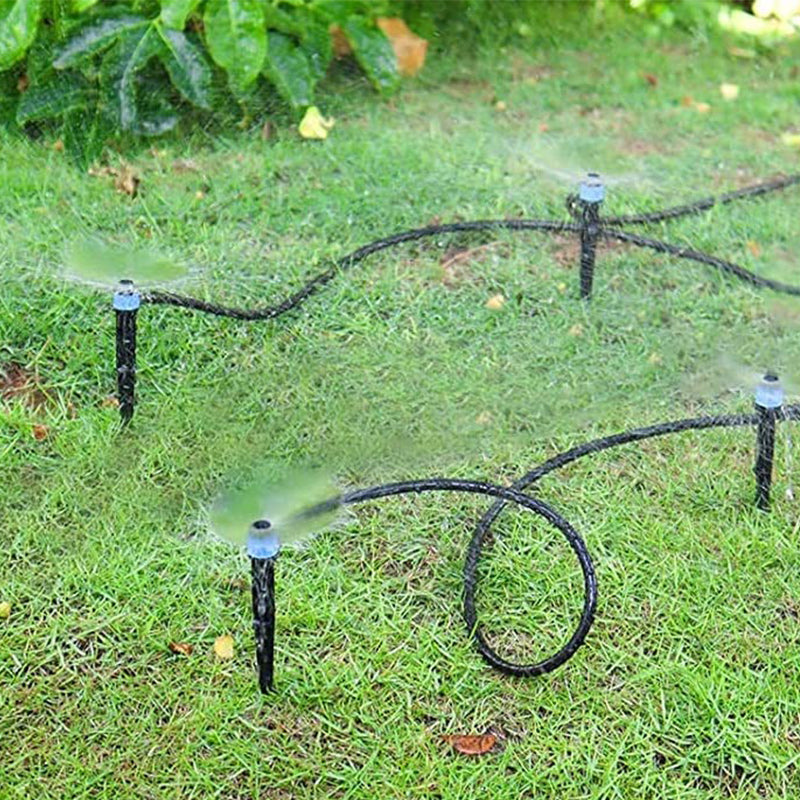 360° Drip Irrigation Set – 50 Adjustable Nozzles, Ground Spikes & Quick Connectors