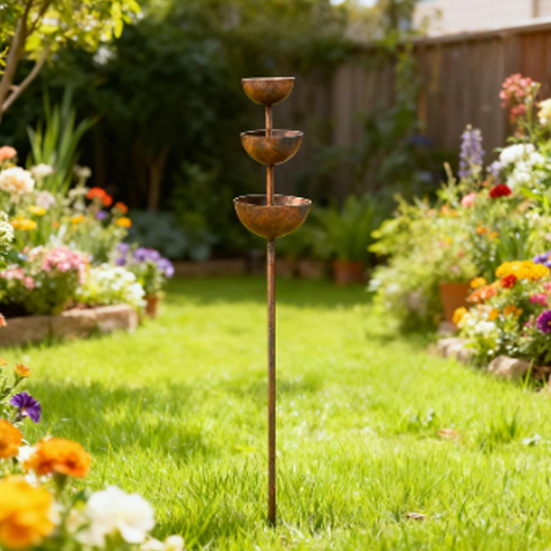 3-Tier Bird Feeding Station – Cast Iron, Ground Spike & 68cm Tall