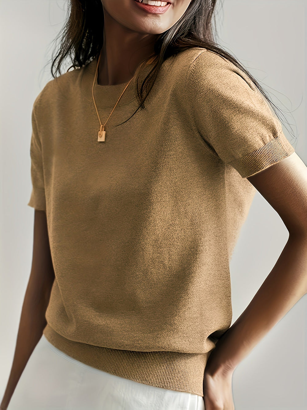 Enhanced Product Title: Leah™ Casual Short Sleeve Top for Women - Stylish and Comfortable Everyday Wear

This optimized title includes relevant keywords for better visibility on Google Shopping while maintaining clarity and appeal for potential customers.