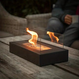 Bioethanol Tabletop Fireplace – Safety Glass, Smokeless & Portable Black Design