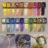 10-Color Pearl Shine Pigment Set with Mixing Palette - Vibrant Art Supplies for DIY Crafts & Painting