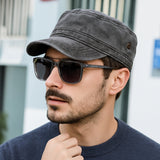 Unisex Cotton Military Cap – Flat Design, Adjustable 56–61cm & Curved Brim