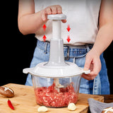 Manual Food Chopper – Stainless Steel Blades, Pull-Lever & 700/1500/2000ml