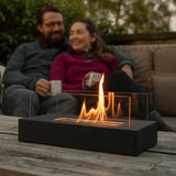Bioethanol Tabletop Fireplace – Safety Glass, Smokeless & Portable Black Design