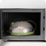 Microwave Cover with Steam Reservoir – Polycarbonate, 360° Venting & Insulated Handle