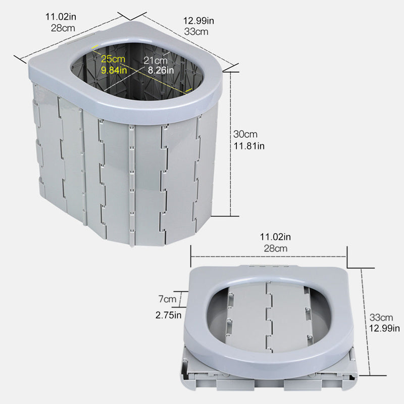 Portable Folding Camping Toilet – ABS Plastic, 180kg Capacity & 5cm Fold-Flat Design