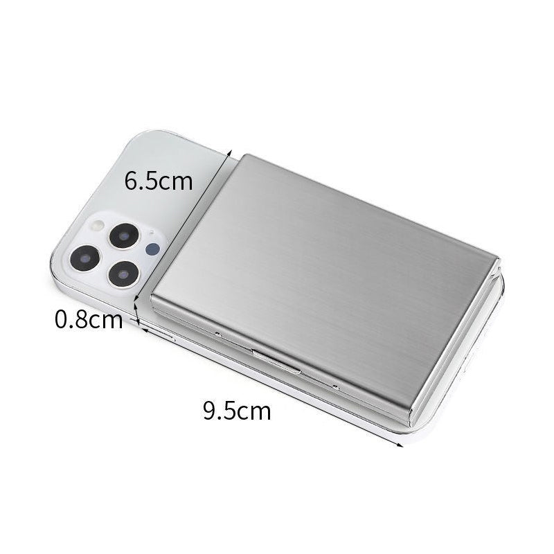 RFID-Blocking Metal Card Holder – Holds 6 Cards, Slim Anti-Theft & Pop-Up Design