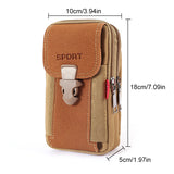 Men's Canvas Belt Bag – Water-Resistant, Phone Pocket & 18×10×5 cm