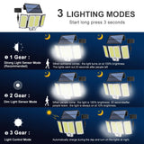 Solar Motion Sensor Wall Light – 106/144/280 LEDs, 120° Detection & Remote Control