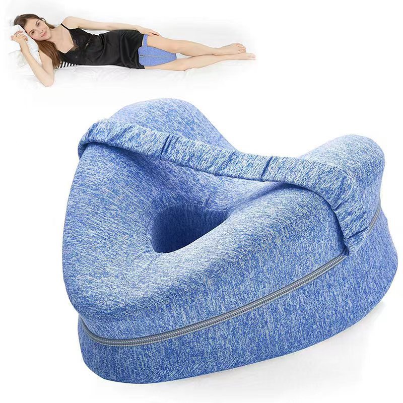 Memory Foam Knee Pillow – Ergonomic Crescent, Adjustable Strap & Washable Cover