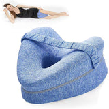 Memory Foam Knee Pillow – Ergonomic Crescent, Adjustable Strap & Washable Cover