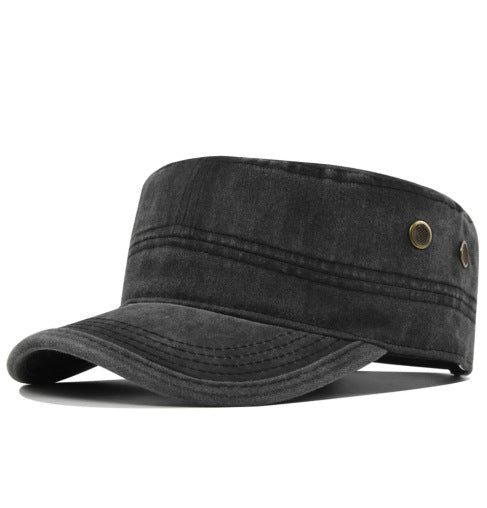 Unisex Cotton Military Cap – Flat Design, Adjustable 56–61cm & Curved Brim