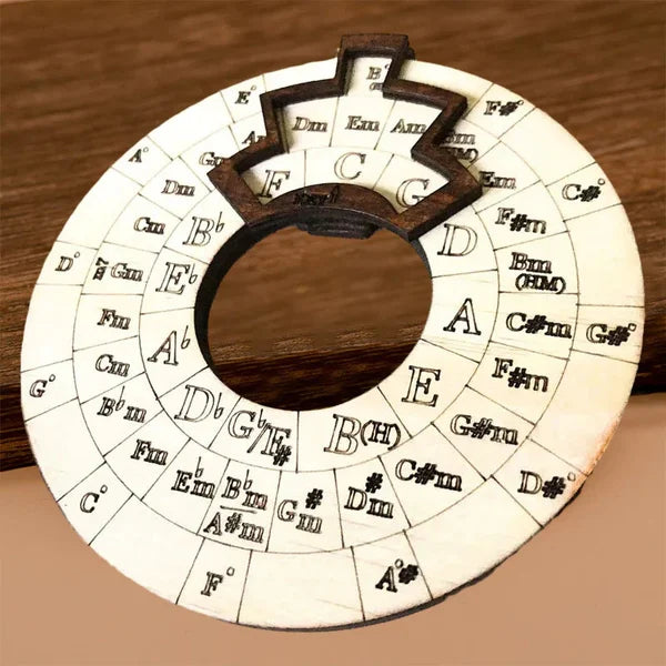Wooden Chord Wheel – Music Theory Aid for Piano, Guitar & Keyboard