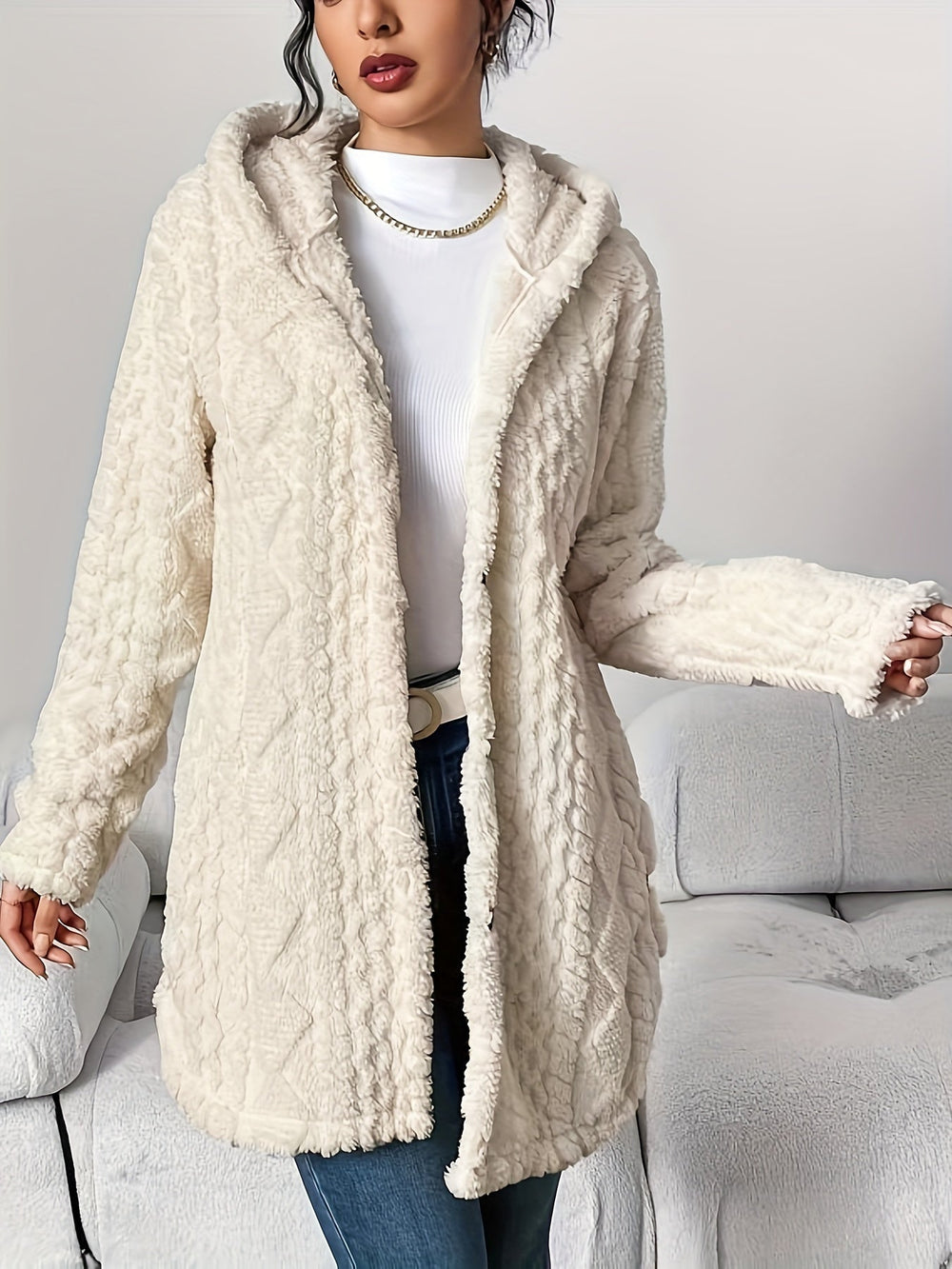 Soft Long Women's Cardigan with Hood – Marit