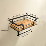 Stylish Metal & Wood Wall Shelf with Toilet Paper Holder – Modern Bathroom Storage Solution