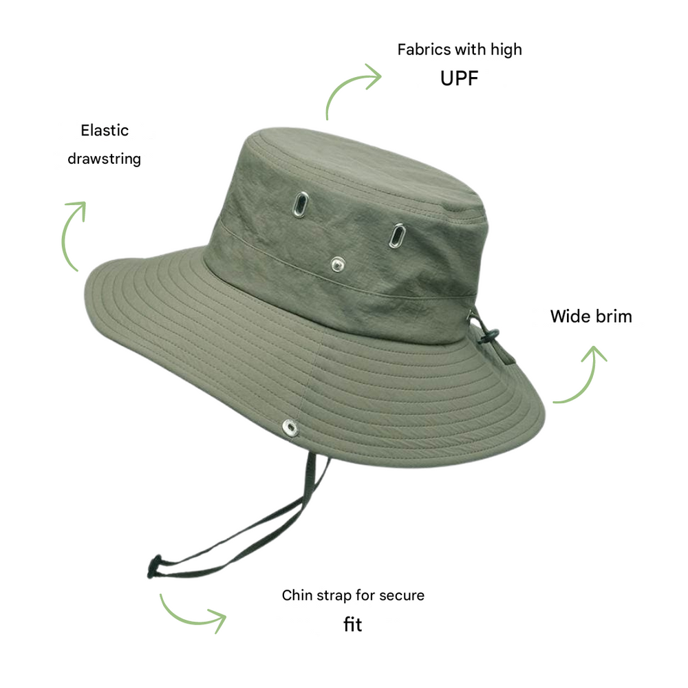 Outdoor Sun Hat – UPF 50+, Waterproof & Foldable with Chin Strap