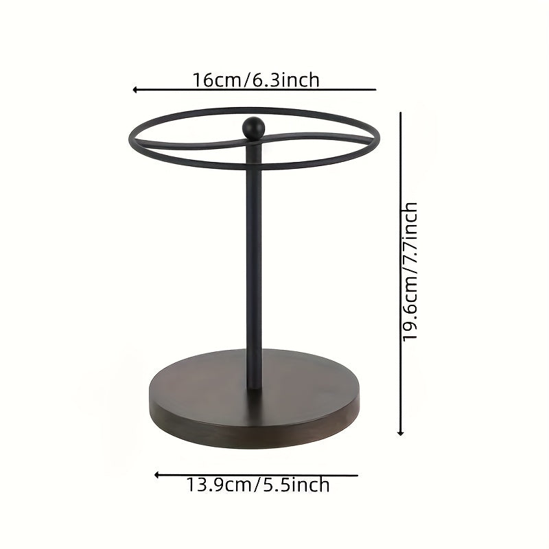 Metal Eyeglass Holder Stand – Round Organizer, Weighted Base & Gold/Black Finish