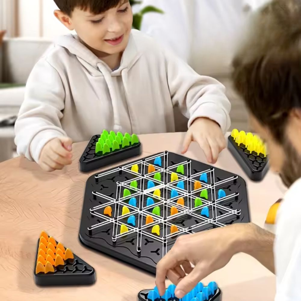 Triangle Chess Strategy Board Game – 2-4 Players, Chain Mechanic for Ages 8+