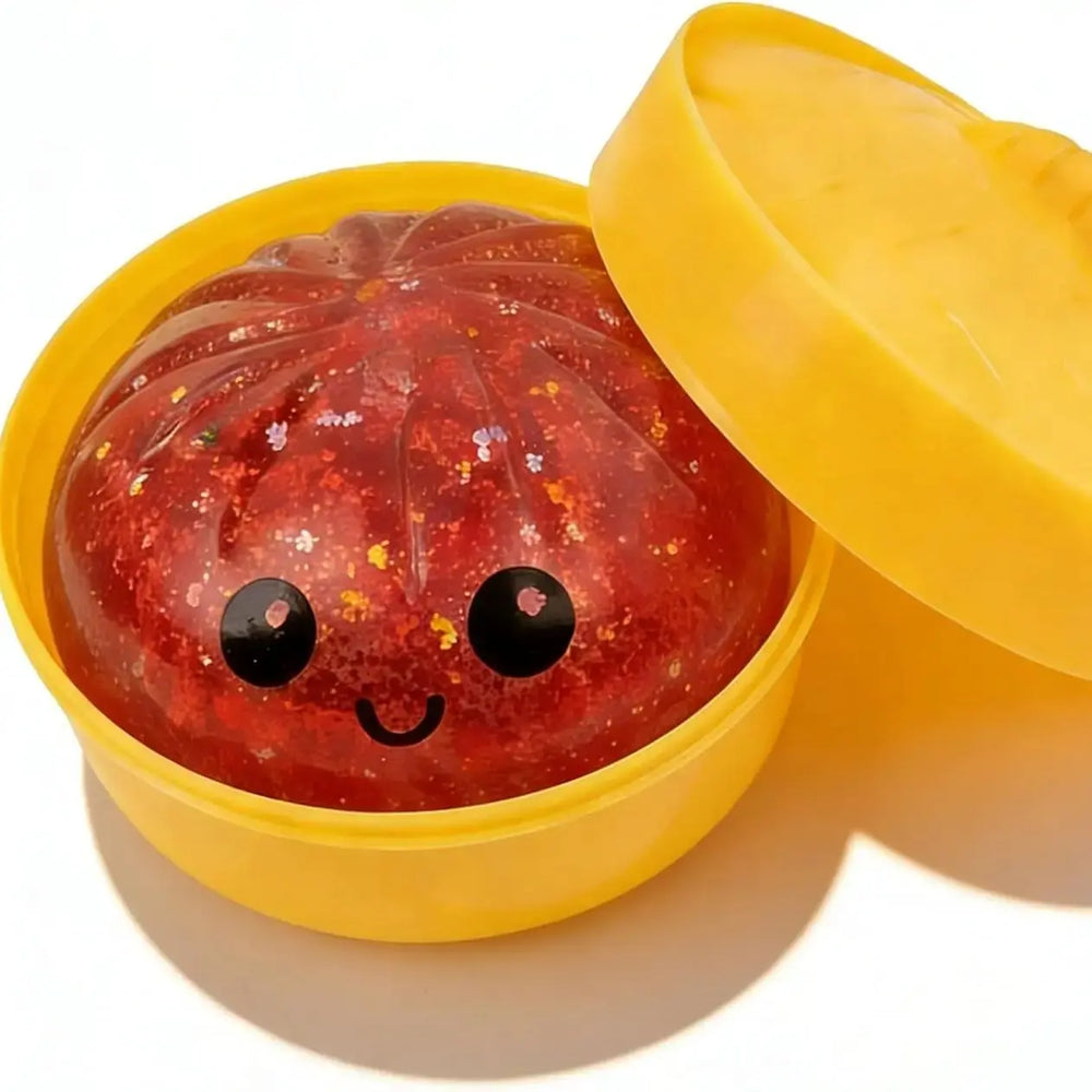 Baozi Dumpling Squeeze Toy – Soft Squishy, Steamer Basket Case & 10 Colors