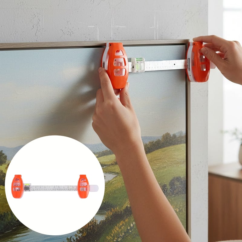 Picture Hanging Tool with Level & Ruler – Marking Pins, ABS, 48cm
